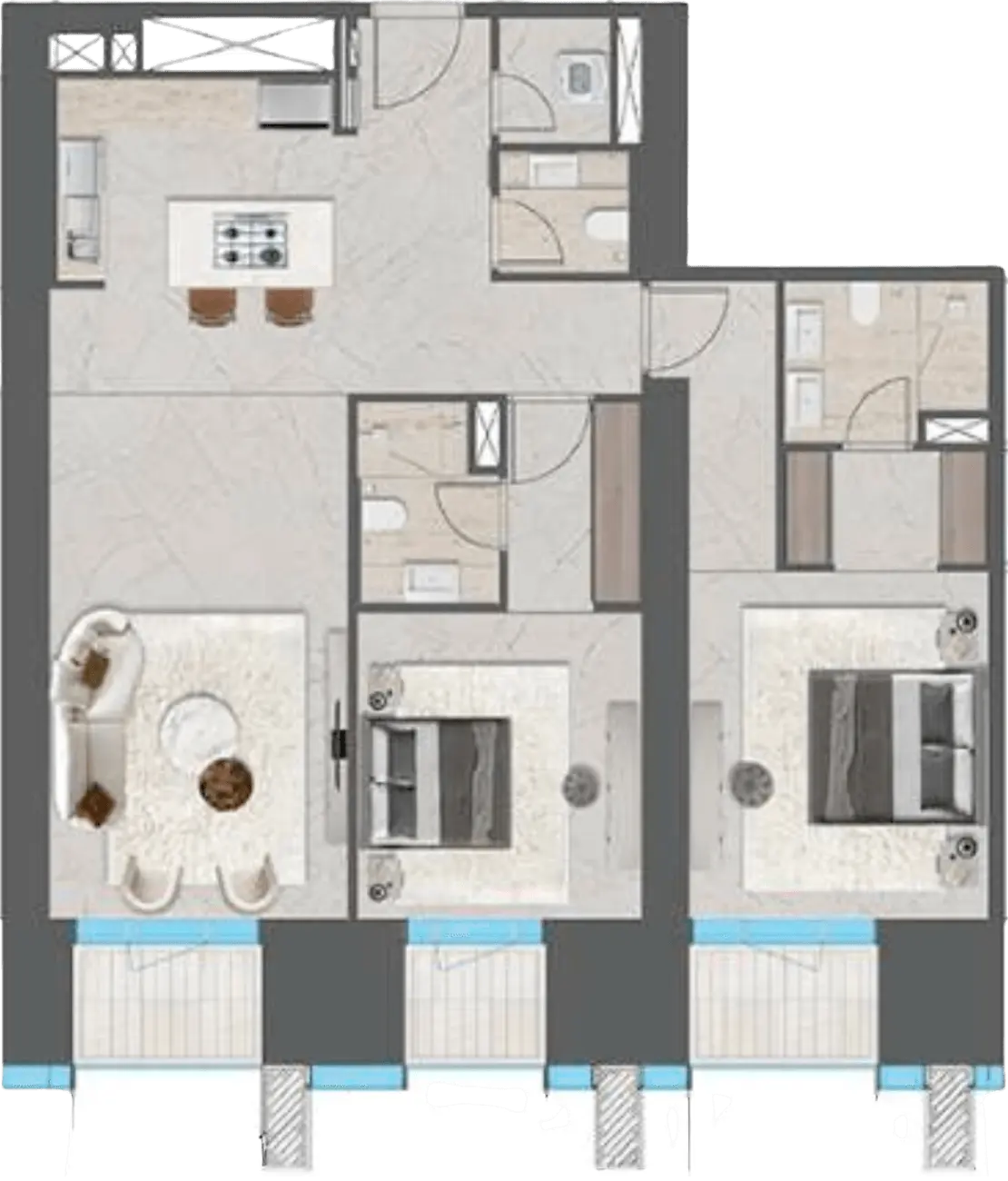Floor plan of apartment 6