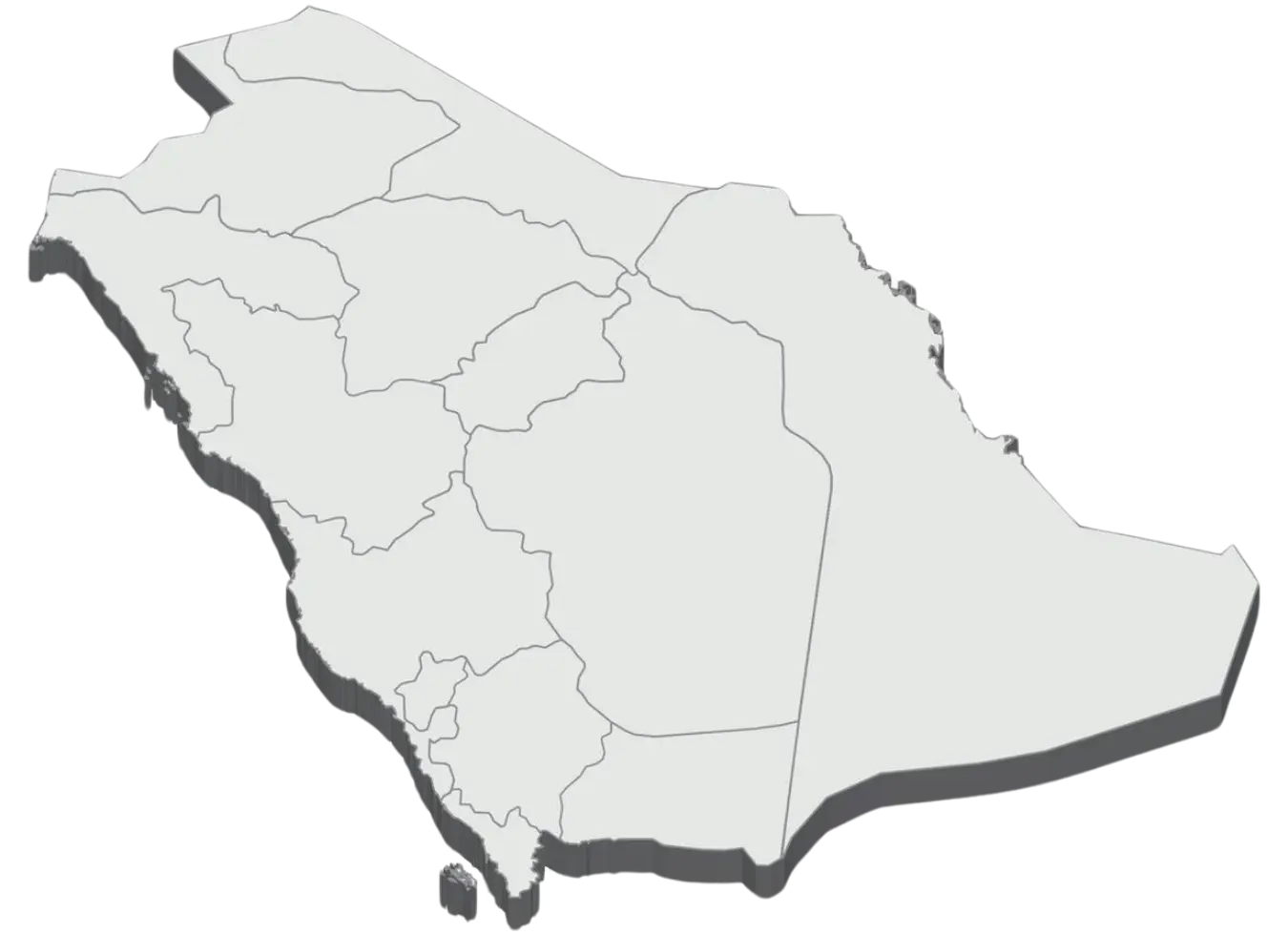 Map of Saudi Arabia marking the Riyadh and Jeddah offices