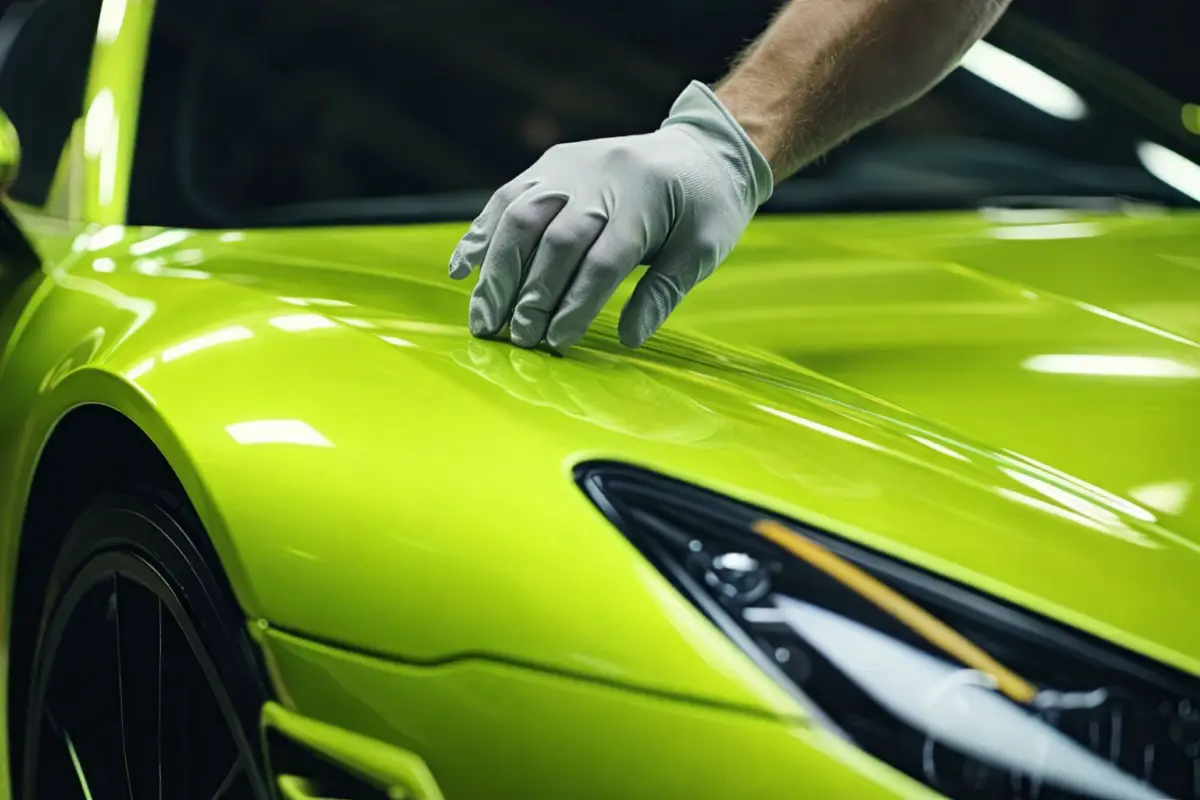 Travail de finition sur la carrosserie d’un véhicule