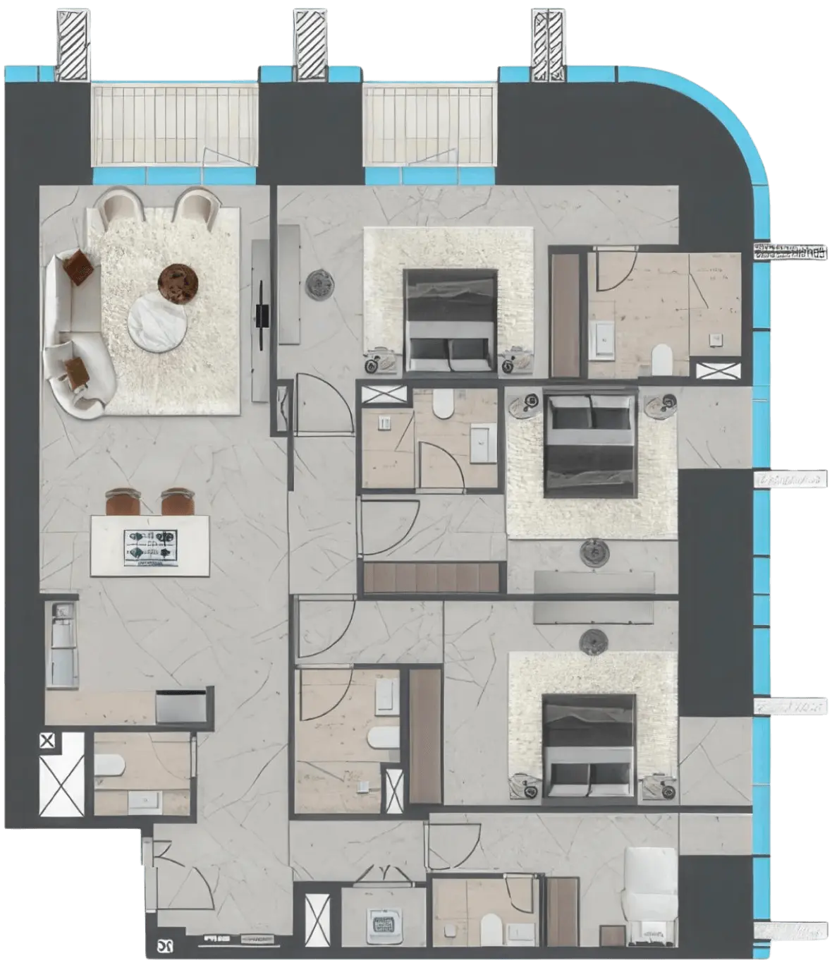 Floor plan of apartment 4