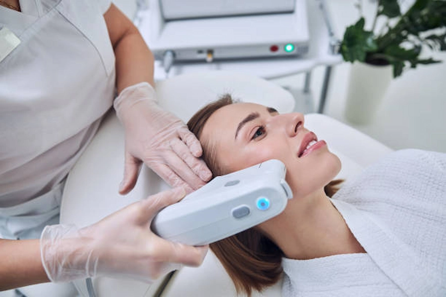 Consultation for skin tightening treatment options.