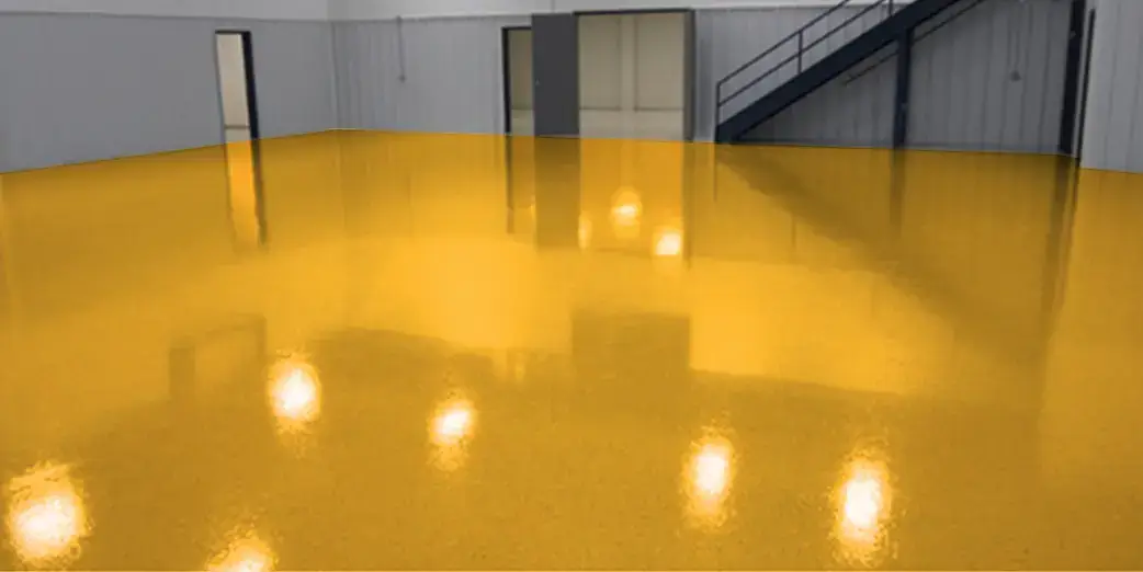 Polyurethane-cement floor in a wet processing area