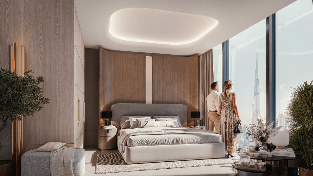 A bedroom suite opening to a terrace