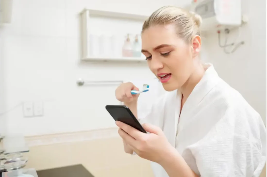 Patient receiving care for canker sore relief