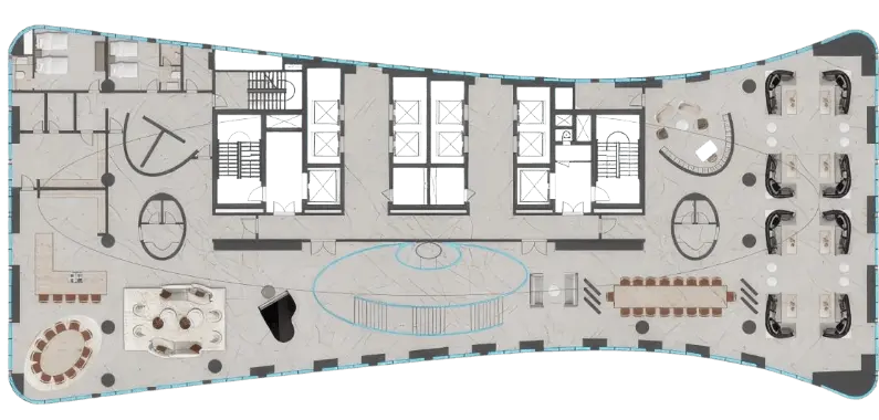 Floor plan of the Royal penthouse, lower level